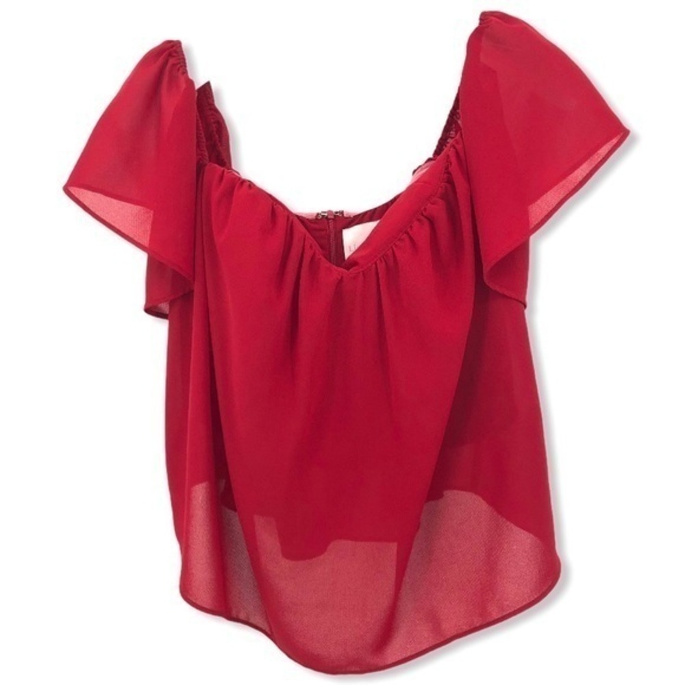 Line & Dot Size XS Off the Shoulder Cropped Top